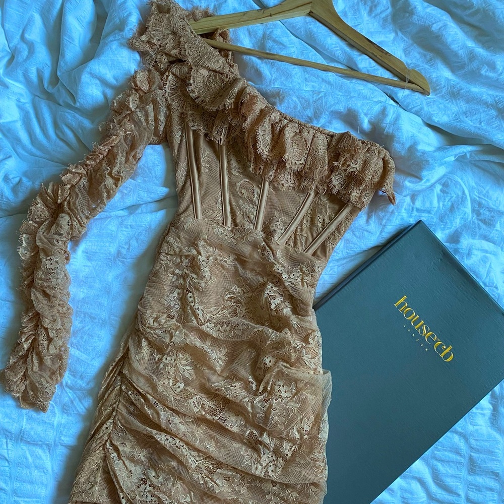 House of CB Asymmetric Mini Ruffle Dress - Picture 1 of 4
